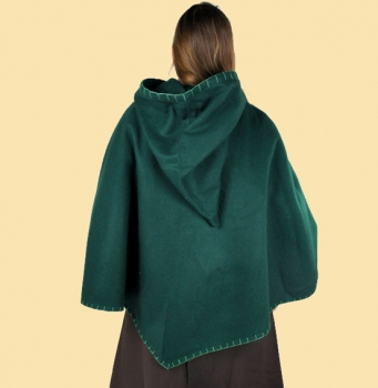 Preview: Wikinger-Gugel "Egill" mit Stickerei  -  Grün